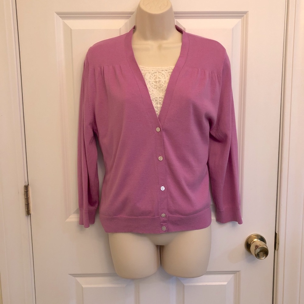 Lands’ End Women’s Cardigan Pink Like New Large L